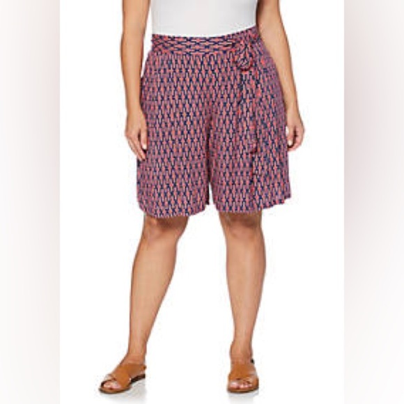 REMOVING SOON FINAL PRICE NWT Rafaella Pop Trellis Shorts - Picture 1 of 8